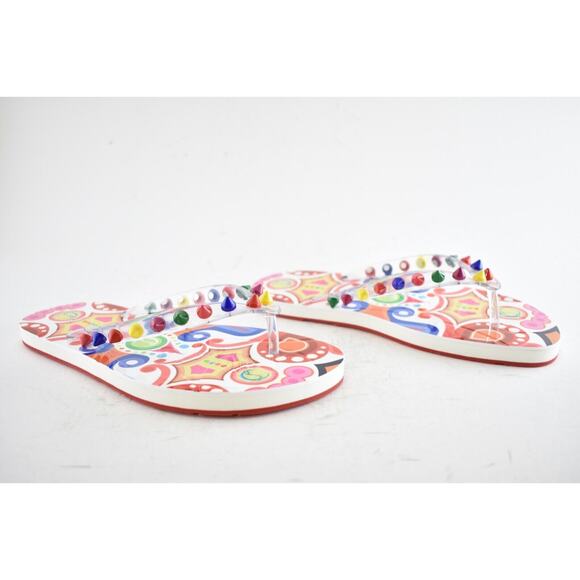 Christian Louboutin Loubi Flip Spikes Donna Flat Multi Thong Flip Flop Sandal 36 - Picture 3 of 11